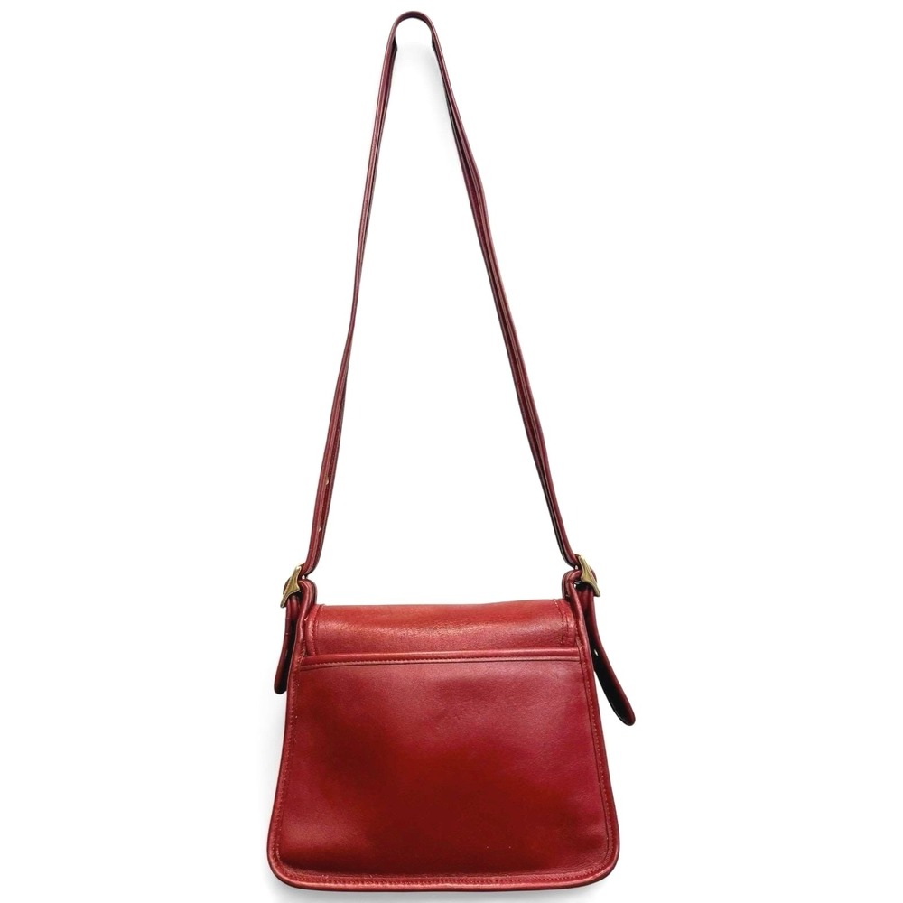 Vintage 90s Coach Legacy Rambler 9061 Red Glove Leather Brass Crossbody Bag RARE - Picture 3 of 8